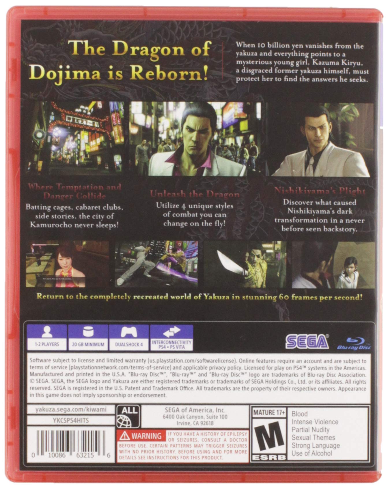 Yakuza Kiwami - PlayStation Hits - PS4 Game | Action-Adventure Open World | Perfect for Fans of Japanese Crime Drama & Beat 'Em Up Games