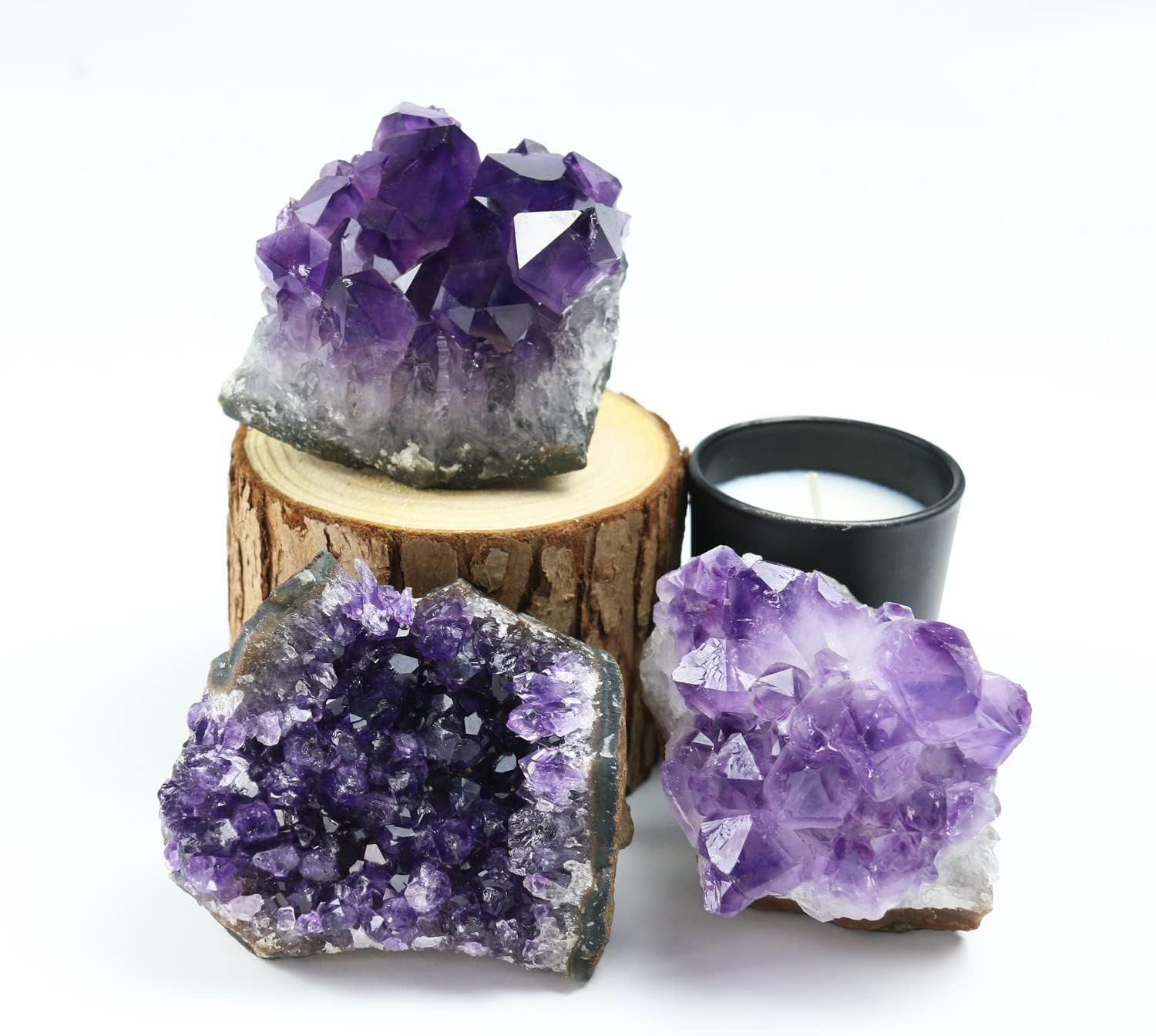 Natural Raw Amethyst Crystal Clusters for Witchcraft & Healing - 0.5 Lb Amethyst Geode Cave Stones - Spiritual Meditation, Home Decor, Reiki Energy Work & Gift Ideas