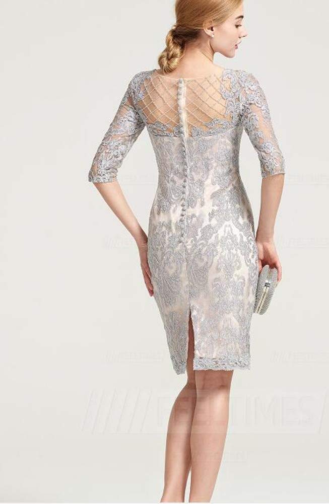Elegant Knee-Length Sheer Neck Applique Mother of the Bride Dress for Women | Wedding Guest & Formal Occasion Wear
