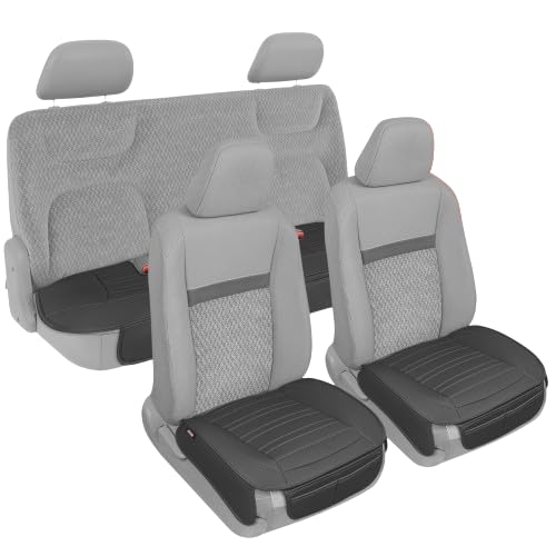 Premium Faux Leather Car Seat Covers Full Set for Cars, Trucks & SUVs - Black Padded Design with Storage Pockets | Waterproof & Anti-Slip Protection | Perfect for Road Trips, Daily Commute & Family Travel