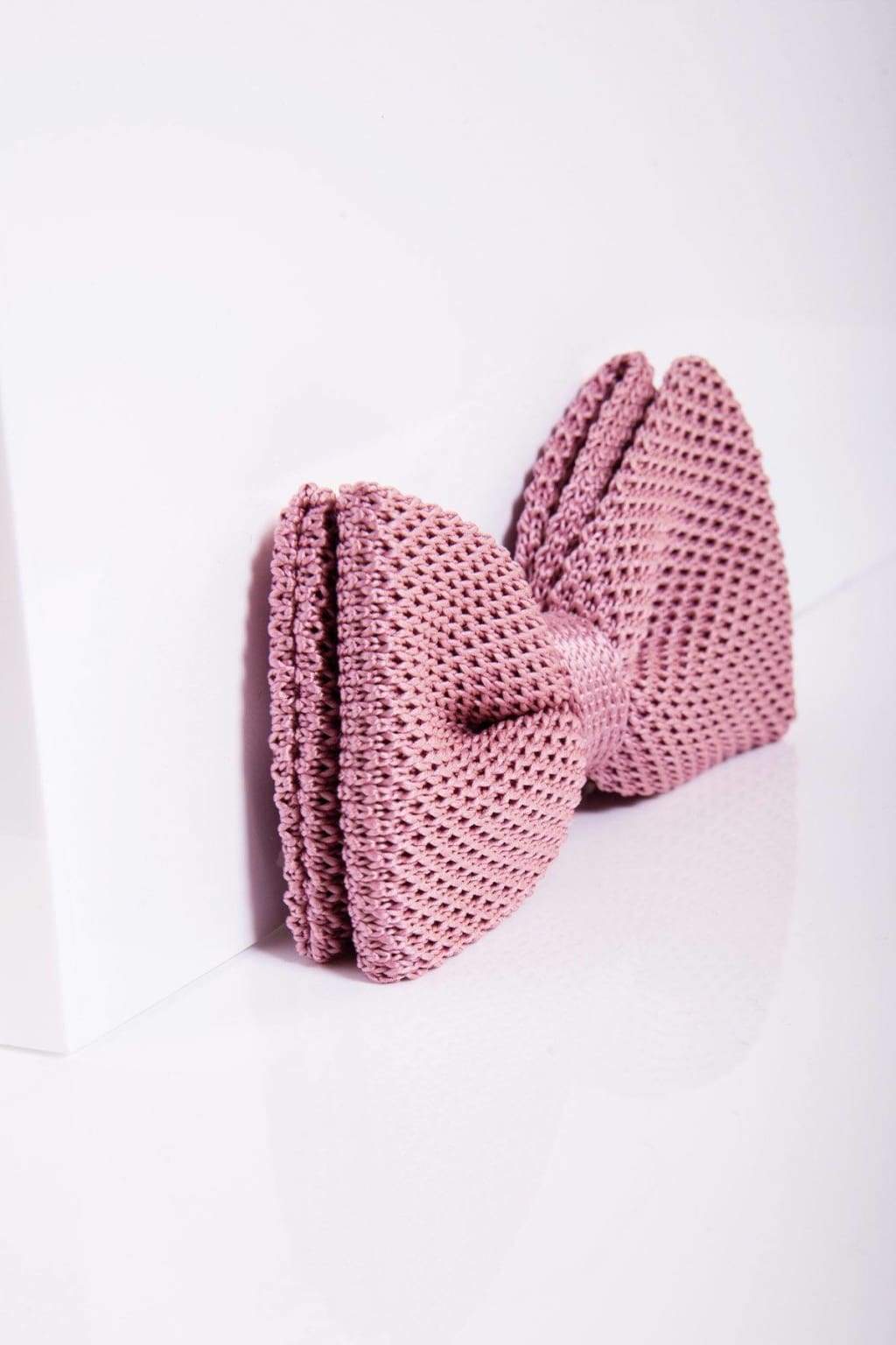 Elegant Blush Pink Knitted Double Layer Bow Tie for Men & Women - Perfect for Weddings, Parties & Formal Events