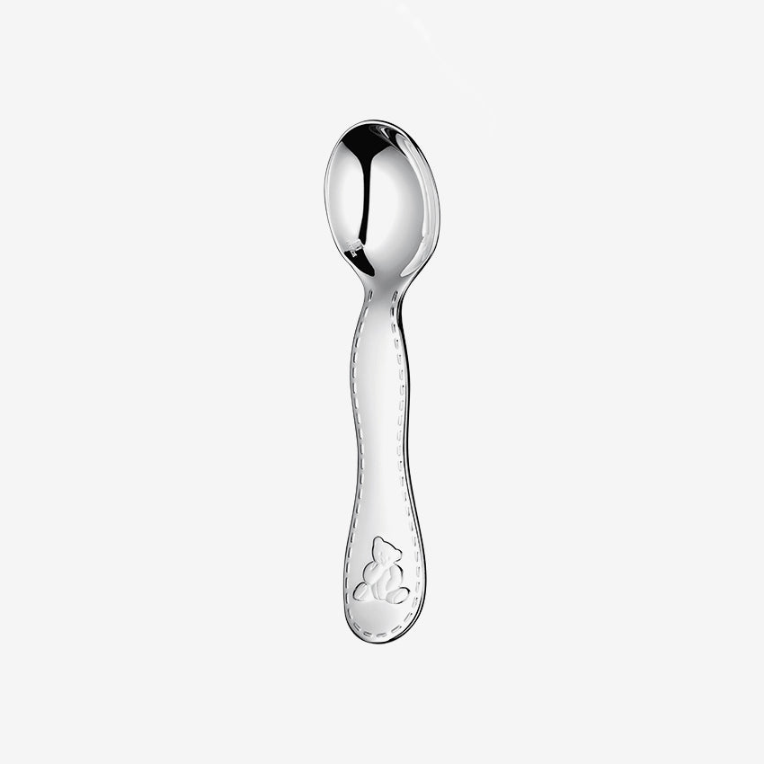 Christofle Silver Plated Charlie Bear Baby Spoon - Elegant Gift for Newborns, Christenings & Baby Showers | Perfect for First Feeding & Special Occasions