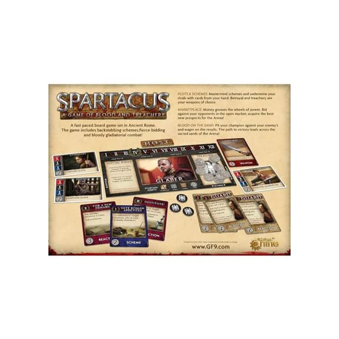 Spartacus Board Game - Strategy Game of Blood and Treachery for Adults | Ancient Rome Theme | Perfect for Game Nights and Parties
