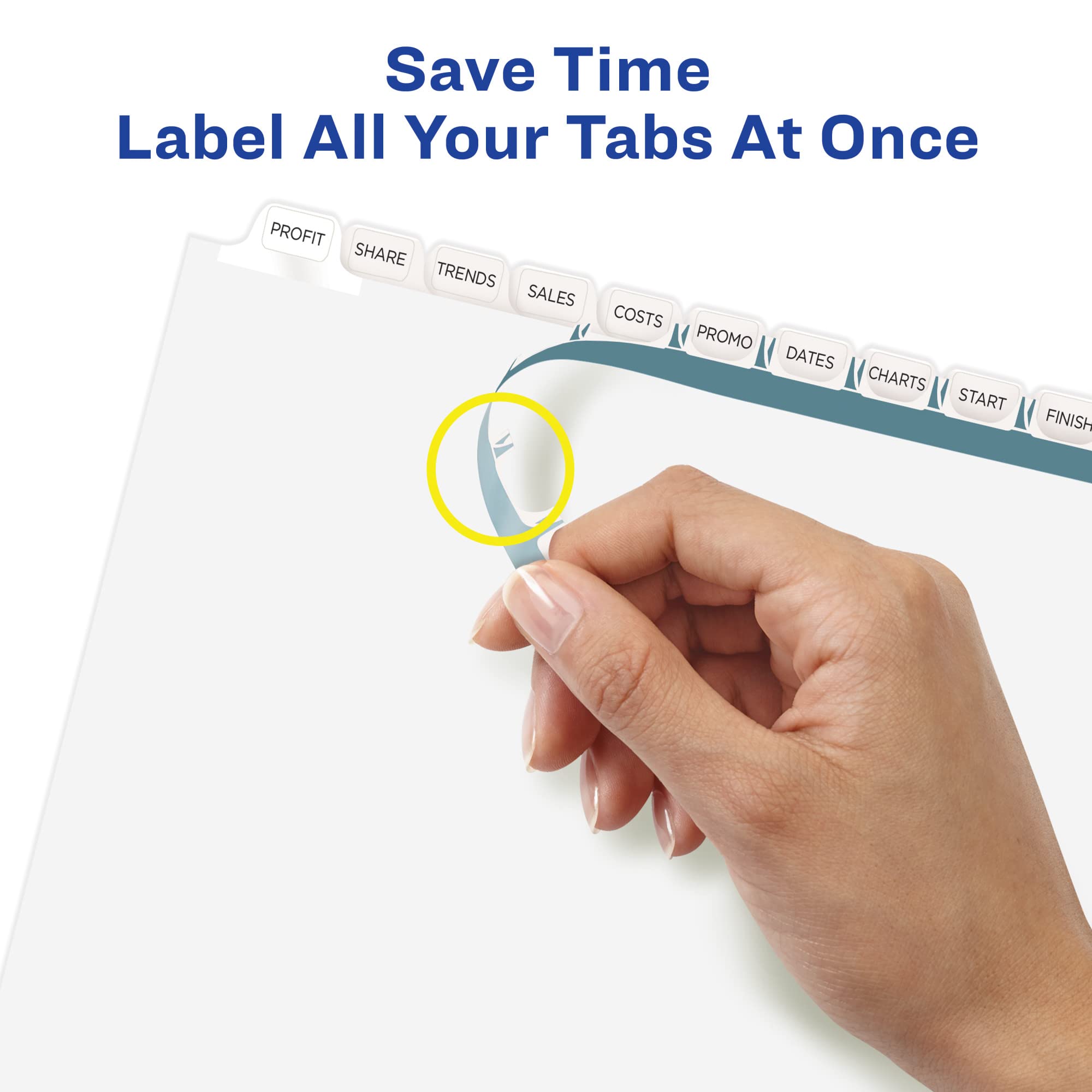 Avery 12-Tab Binder Dividers with Clear Label Strips - Easy Print & Apply Index Maker - 5 Sets of White Tabs (11429) - Perfect for Office Organization, School Projects & Document Filing