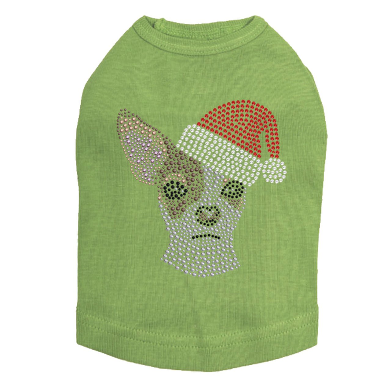 Chihuahua Face with Santa Hat Dog Tank Top - Cute Christmas Pet Apparel for Small Dogs - Perfect for Holiday Photos & Festive Outfits