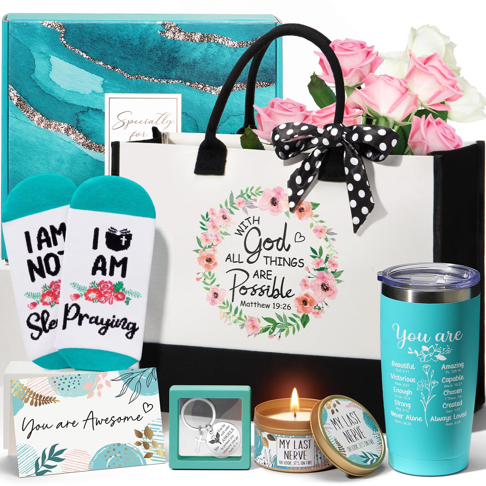 Inspirational Christian Gifts for Women - Religious Jewelry & Keepsakes for Mom, Sister, Wife, Grandma - Perfect for Mother's Day, Birthday, Baptism - Includes Canvas Tote Bag (Great for Church, Bible Study & Daily Encouragement)