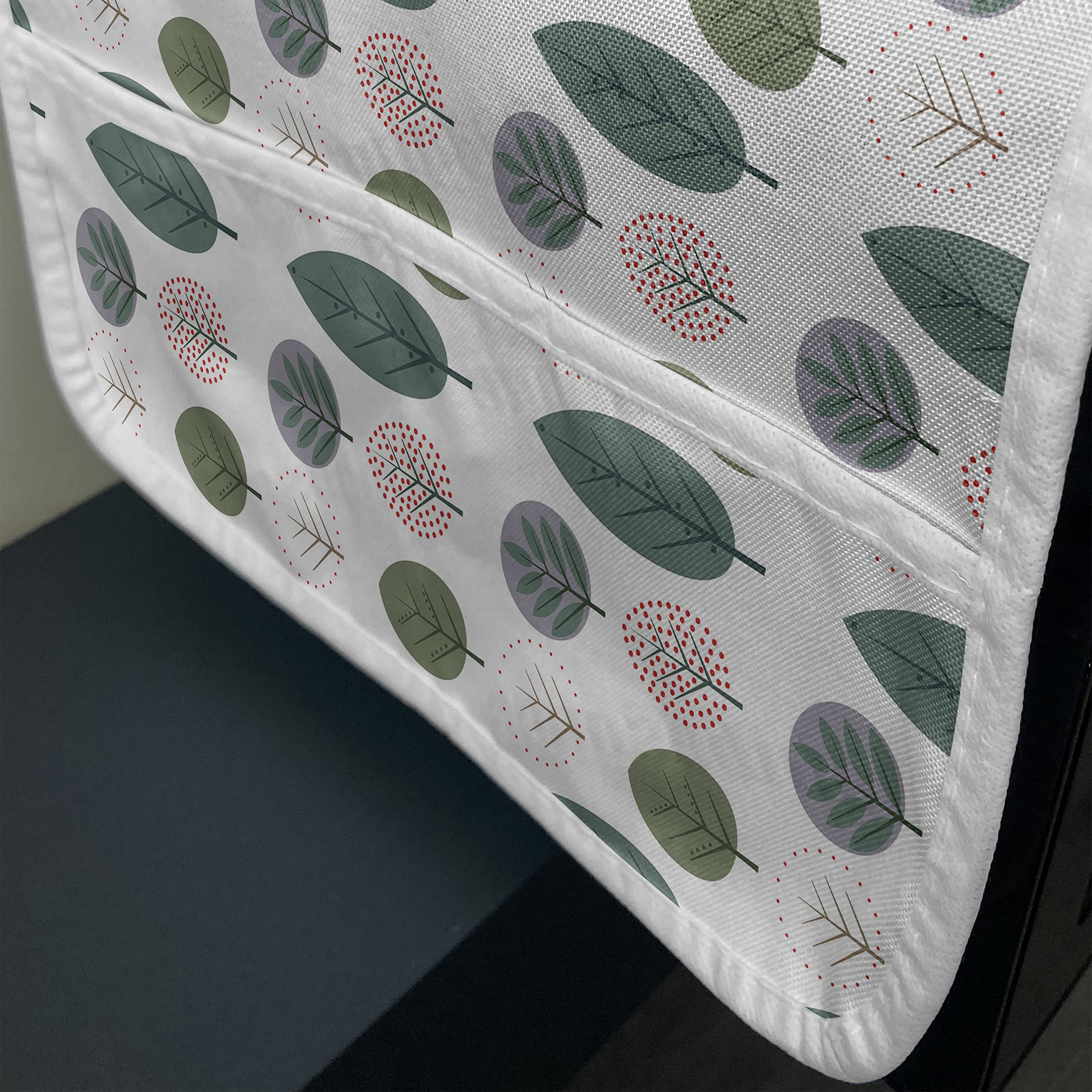 Ambesonne Autumn Microwave Cover - Waterproof Kitchen Organizer with Pockets, 36x12 Inches, Purple Grey & Laurel Green - Perfect for Fall Decor & Small Kitchen Storage