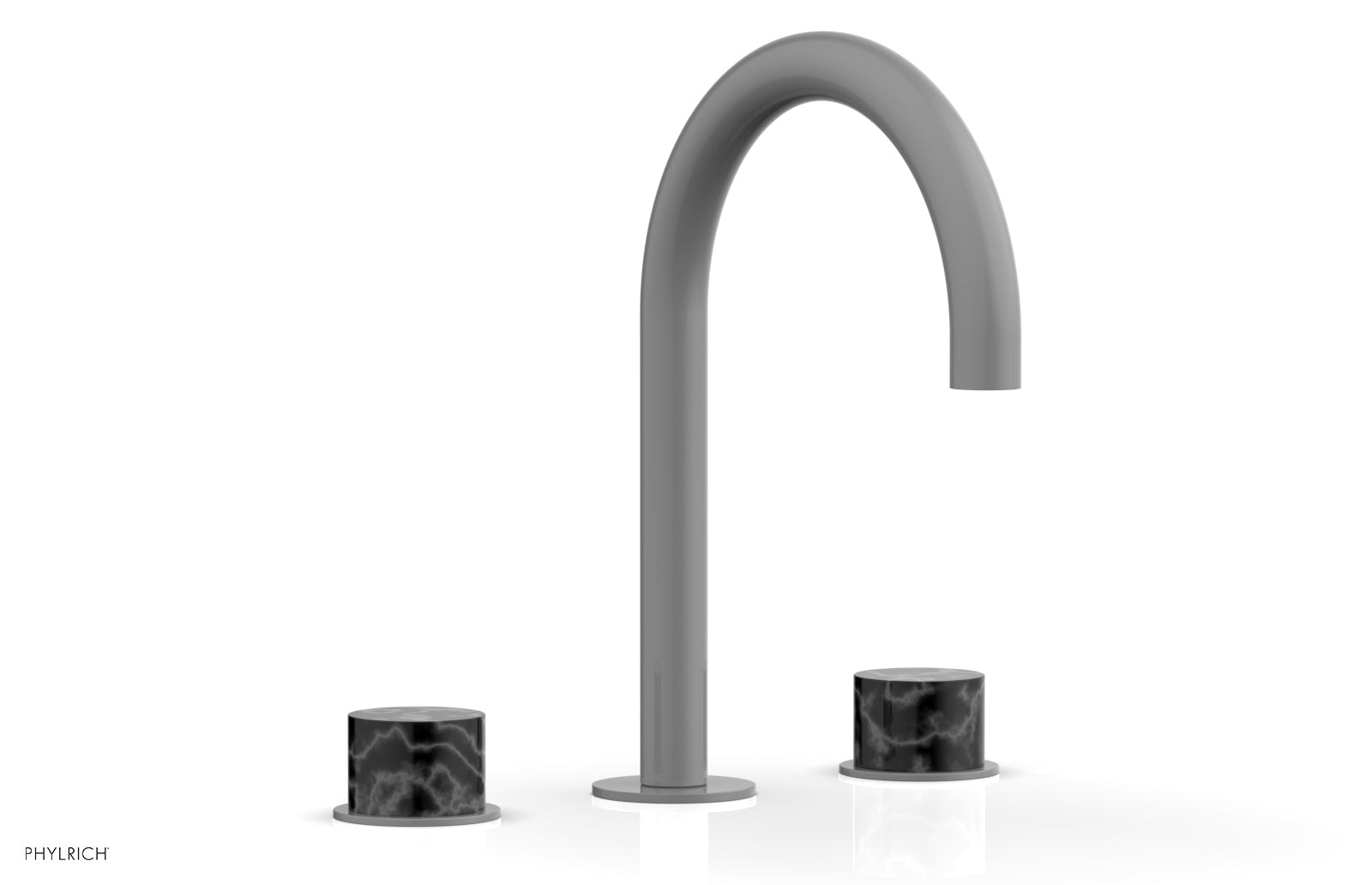 Premium BASIC II Widespread Bathroom Faucet with Black Marble Handles - 8 Inch Centerset, Matte Black Finish for Modern Vanities - Perfect for Guest Bathrooms & Powder Rooms