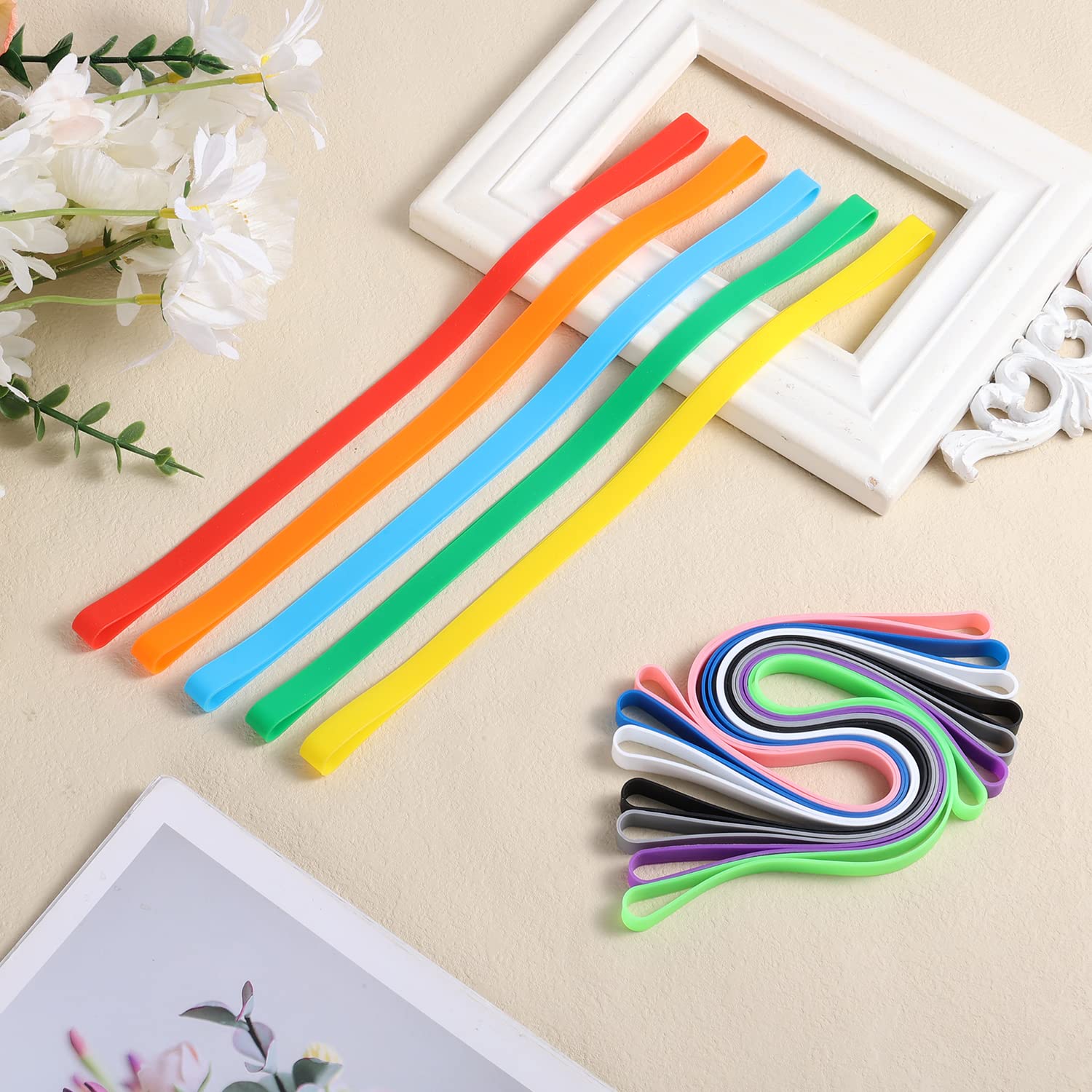 12 Pack Stretchable Silicone Beach Towel Clips - Colorful Towel Holders for Beach Chairs, Poolside & Vacation - Secure Your Towel at the Beach, Pool or Backyard (Multi-Colored)