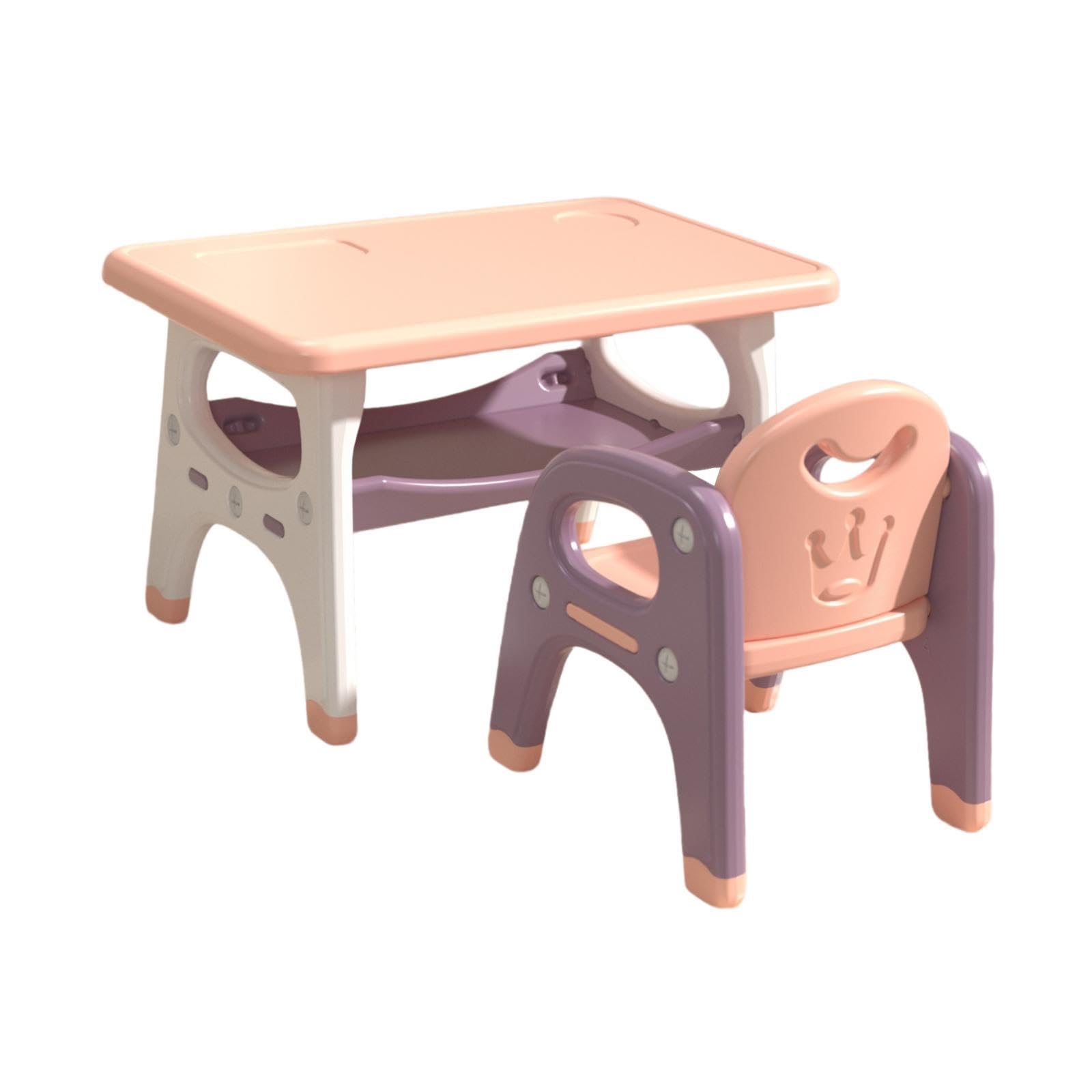 Best Kids Drawing Table and Chair Set - Portable Children's Desk with Storage for Kindergarten, Study Room, Reading & Home - Pink & Purple - Perfect for Arts, Crafts, Homework & Playtime