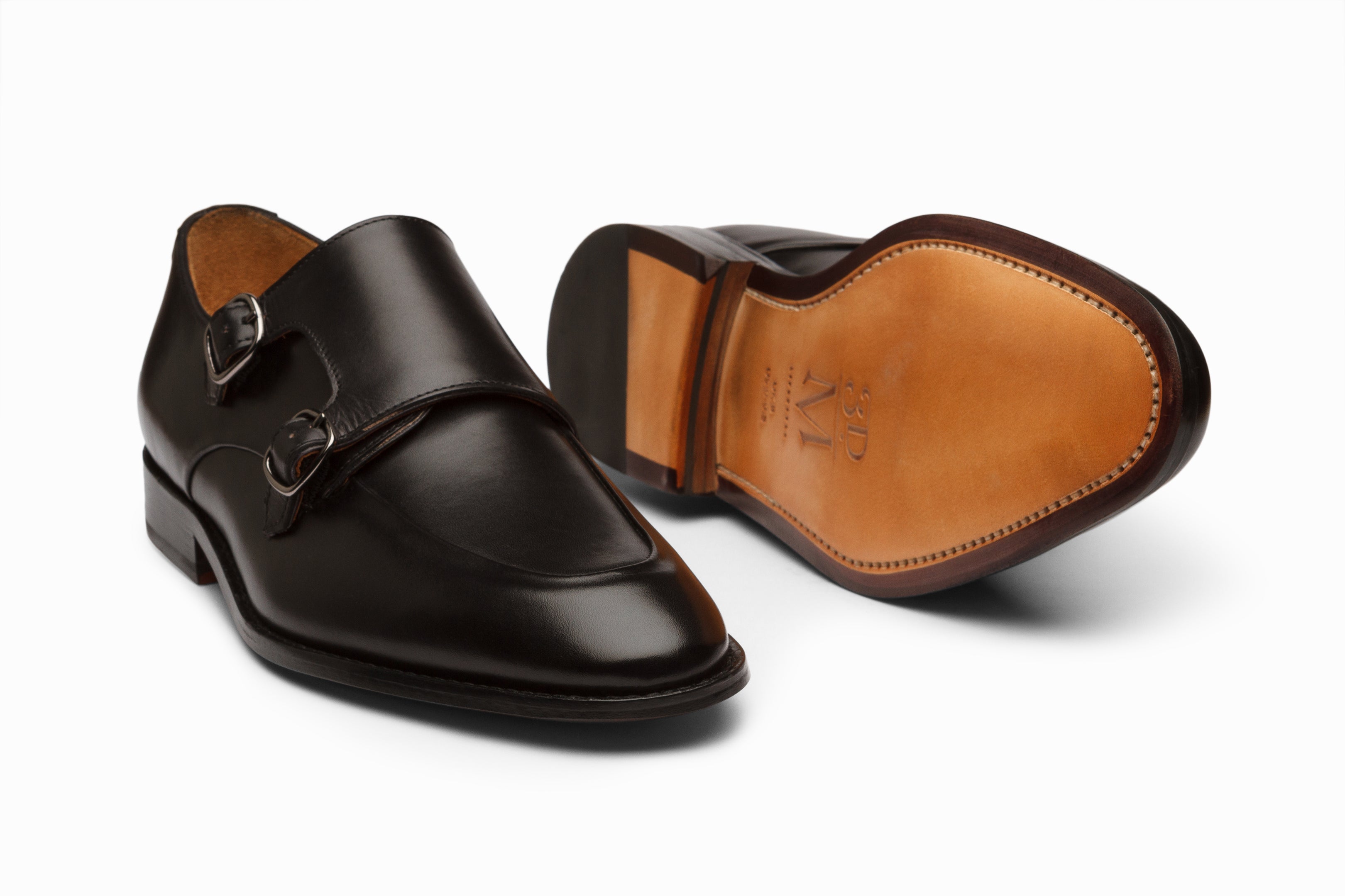 Premium Diplomat Double Monkstrap Dress Shoes for Men - Classic Black Leather Business Formal Oxfords - Perfect for Office, Weddings & Special Occasions