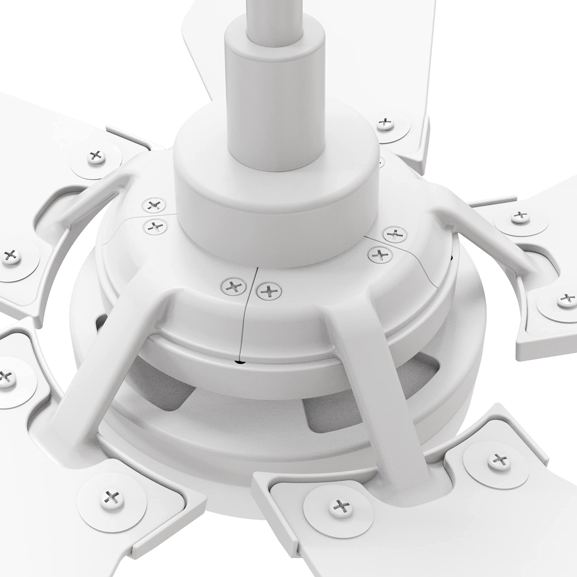SMAAIR 52 inch Smart Ceiling Fan with Light - 5 Blade Low Profile Flush Mount Fan, 10 Speed Quiet DC Motor & Dimmable LED Light, APP/Alexa/Google Assistant/Siri Voice Control (White) - Perfect for Bedroom, Living Room, Kitchen and Office Spaces