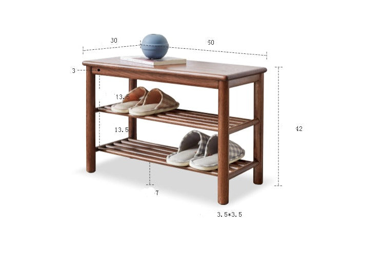 Solid Oak Wood Shoe Storage Bench with Seat | Entryway Organizer for Shoes, Boots & Accessories | Perfect for Hallway, Mudroom & Bedroom Storage