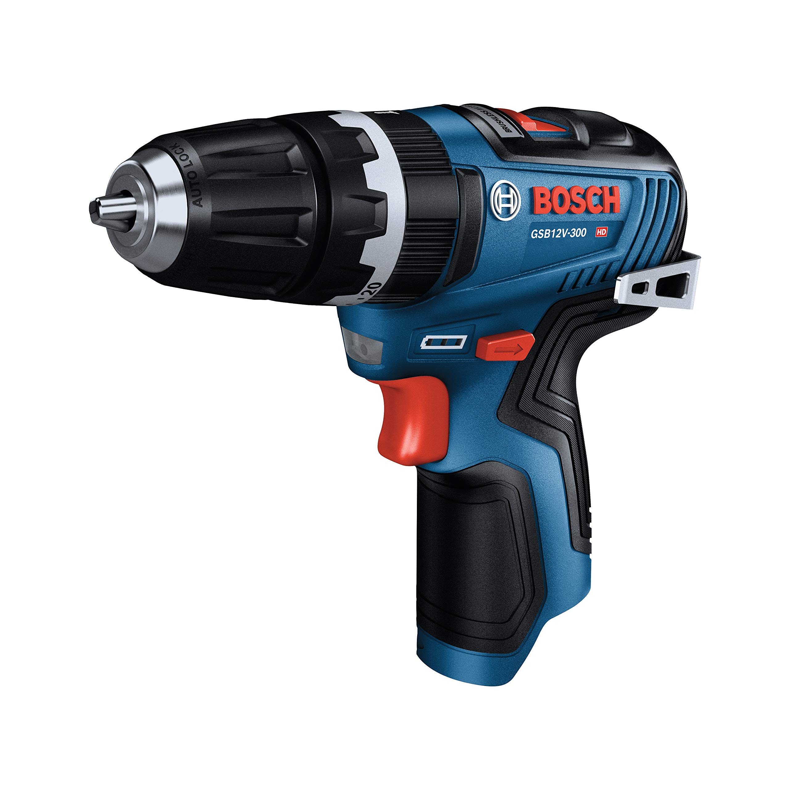 Bosch GSB12V-300N 12V Max Brushless 3/8 Inch Hammer Drill/Driver (Bare Tool) - Professional Cordless Power Tool for DIY Projects, Home Repairs & Construction Work