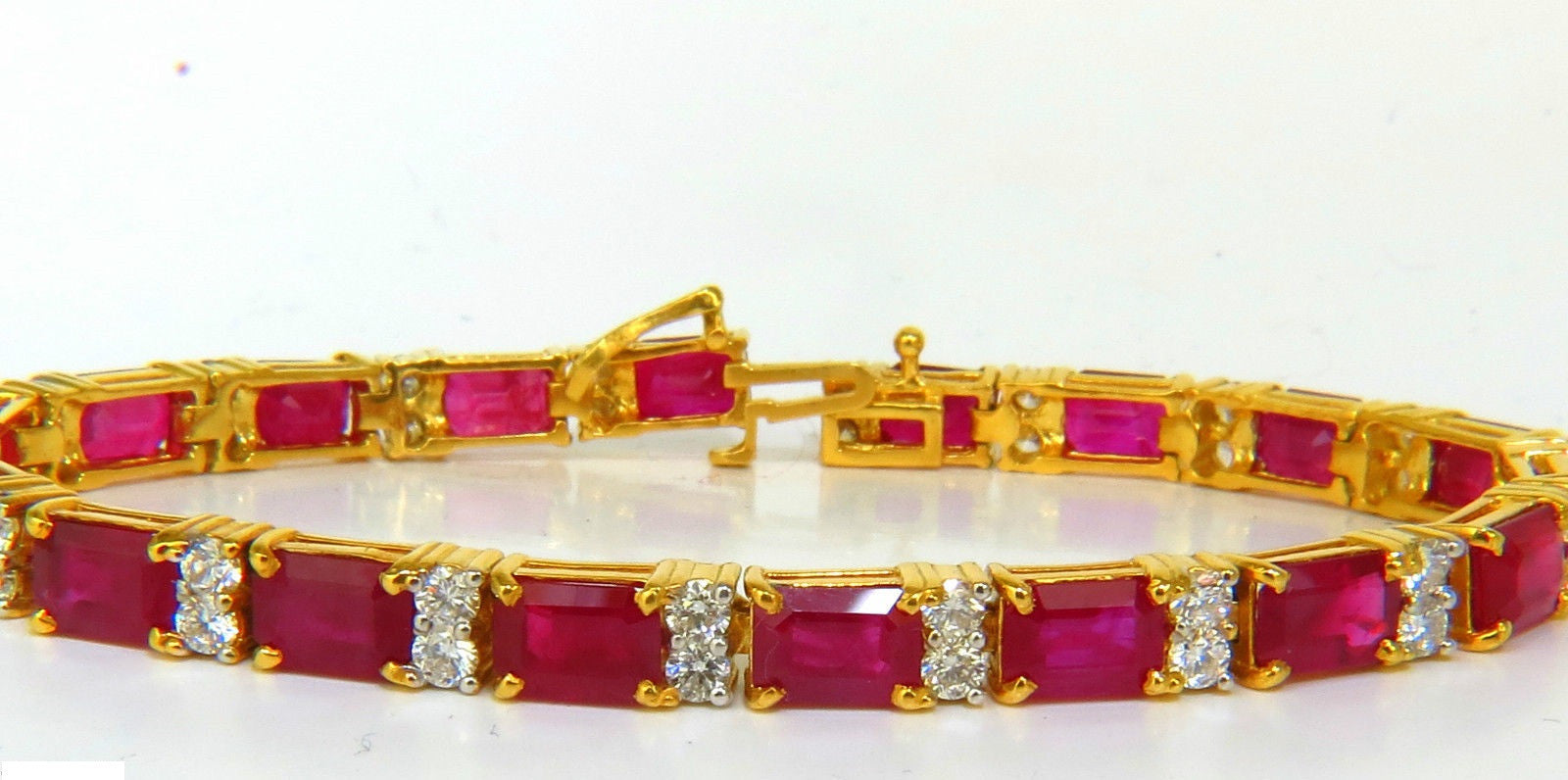 18KT GIA Certified 23.46CT Natural Ruby and Diamond Bracelet - Blood Vivid Super Gem Jewelry for Women, Luxury Gift for Anniversary, Wedding & Special Occasions