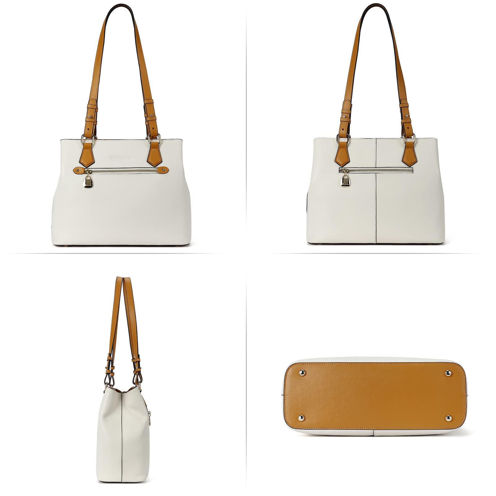 BOSTANTEN Genuine Leather Women's Handbag - Soft Designer Shoulder Bag & Top Handle Purse for Work, Travel & Everyday Use