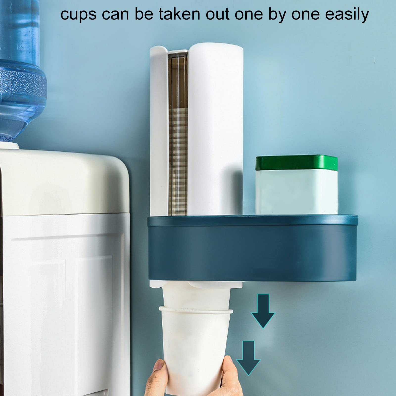 Zerodis Disposable Cup Dispenser - Wall Mounted Plastic/Paper Cup Holder for Water Coolers (White) | Perfect for Offices, Break Rooms & Home Use