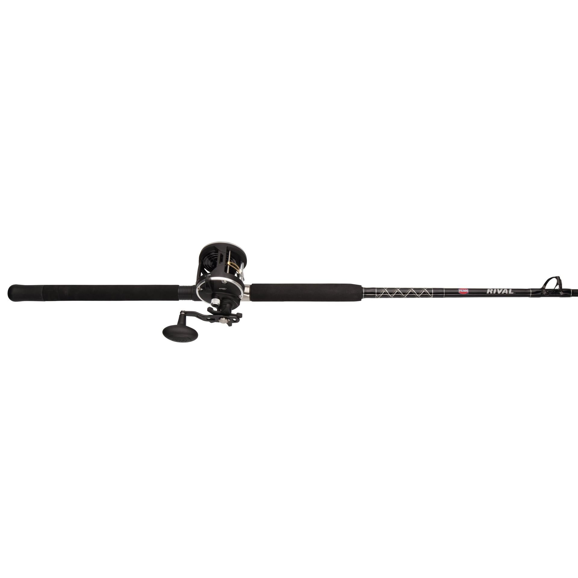 Rival™ Level Wind Conventional Fishing Rod and Reel Combo - Saltwater & Freshwater Fishing Gear for Bass, Trout, and Catfish
