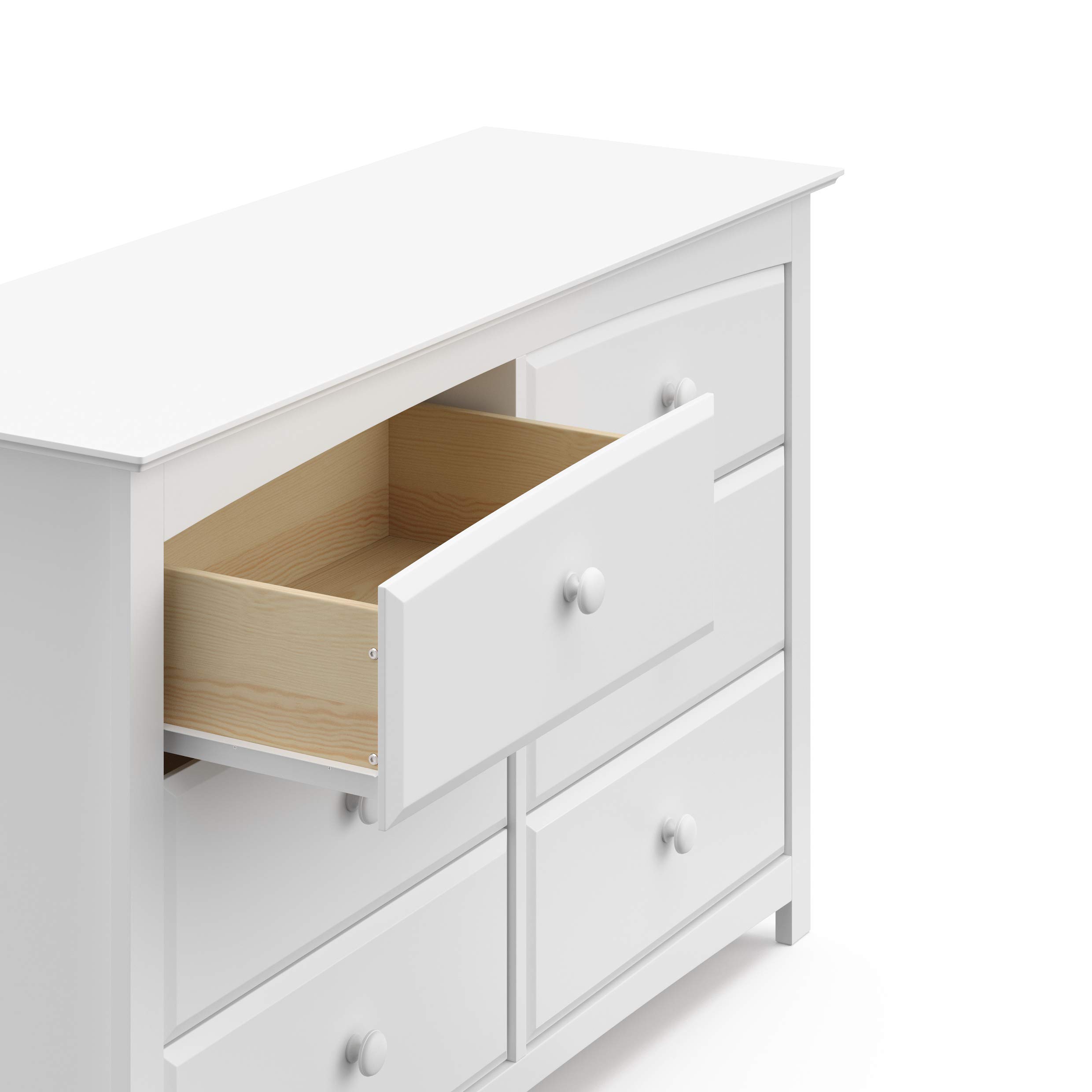 Storkcraft Kenton 6-Drawer Double Dresser in White - Kids Bedroom Furniture, Nursery Dresser Organizer with Storage Drawers, Universal Children's Chest of Drawers - Perfect for Nursery Organization & Toddler Room Decor