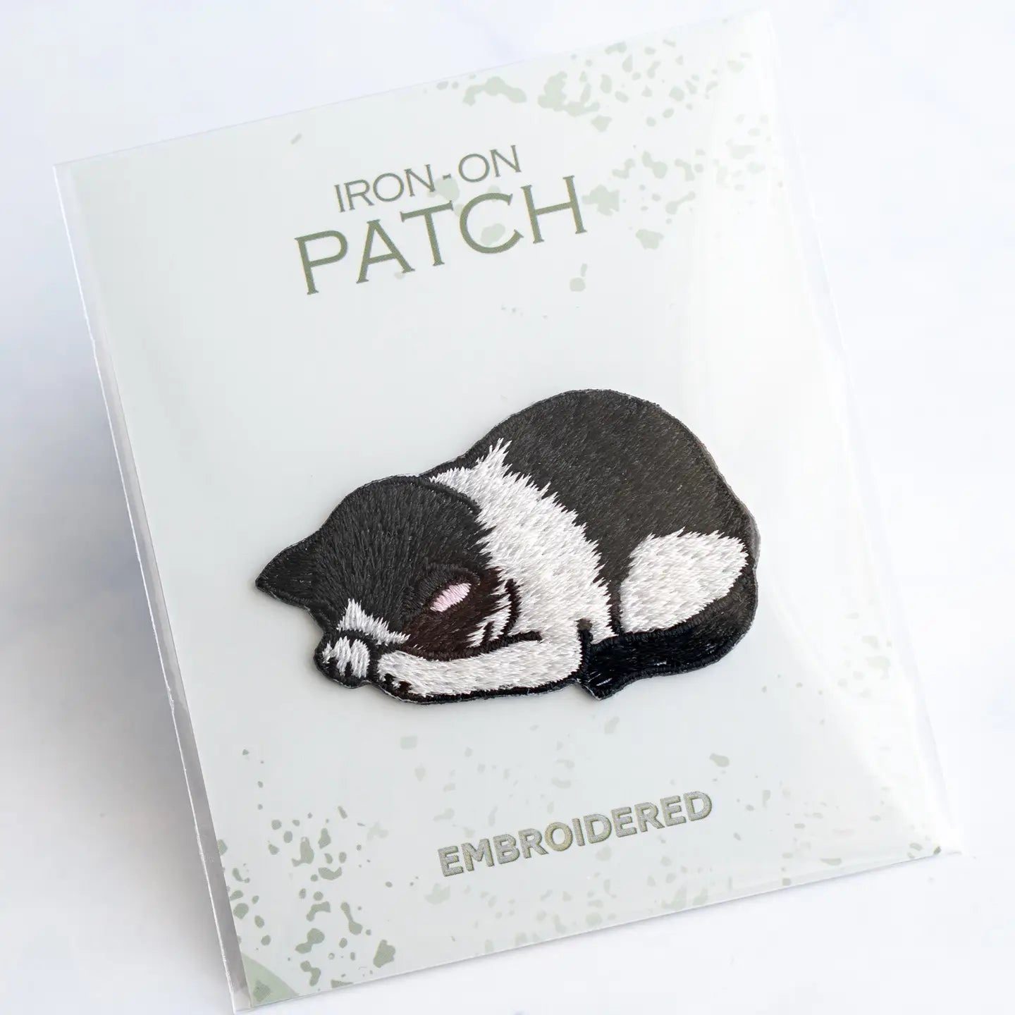 Cute Black and White Kitten Iron On Patch for DIY Clothes, Jackets, Bags - Perfect for Sewing, Embroidery & Craft Projects