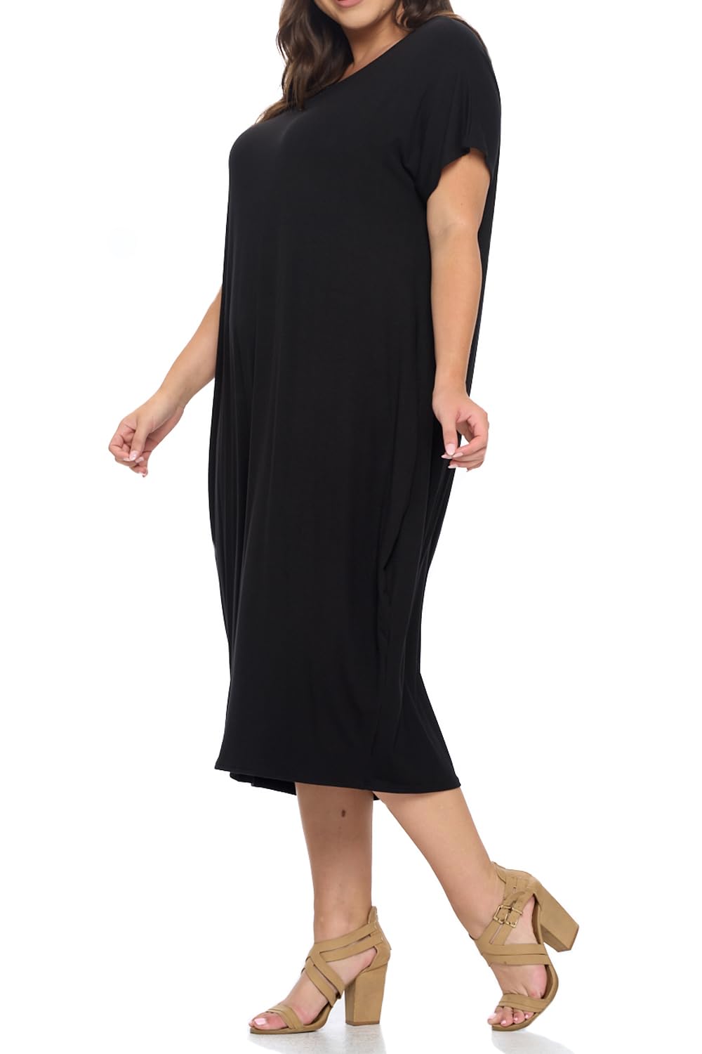 Vivienne Women's Pastel Cocoon Maxi Dress with Dolman Sleeves - Flowy Boho Chic Dress for Beach Wedding, Vacation & Summer Outfits