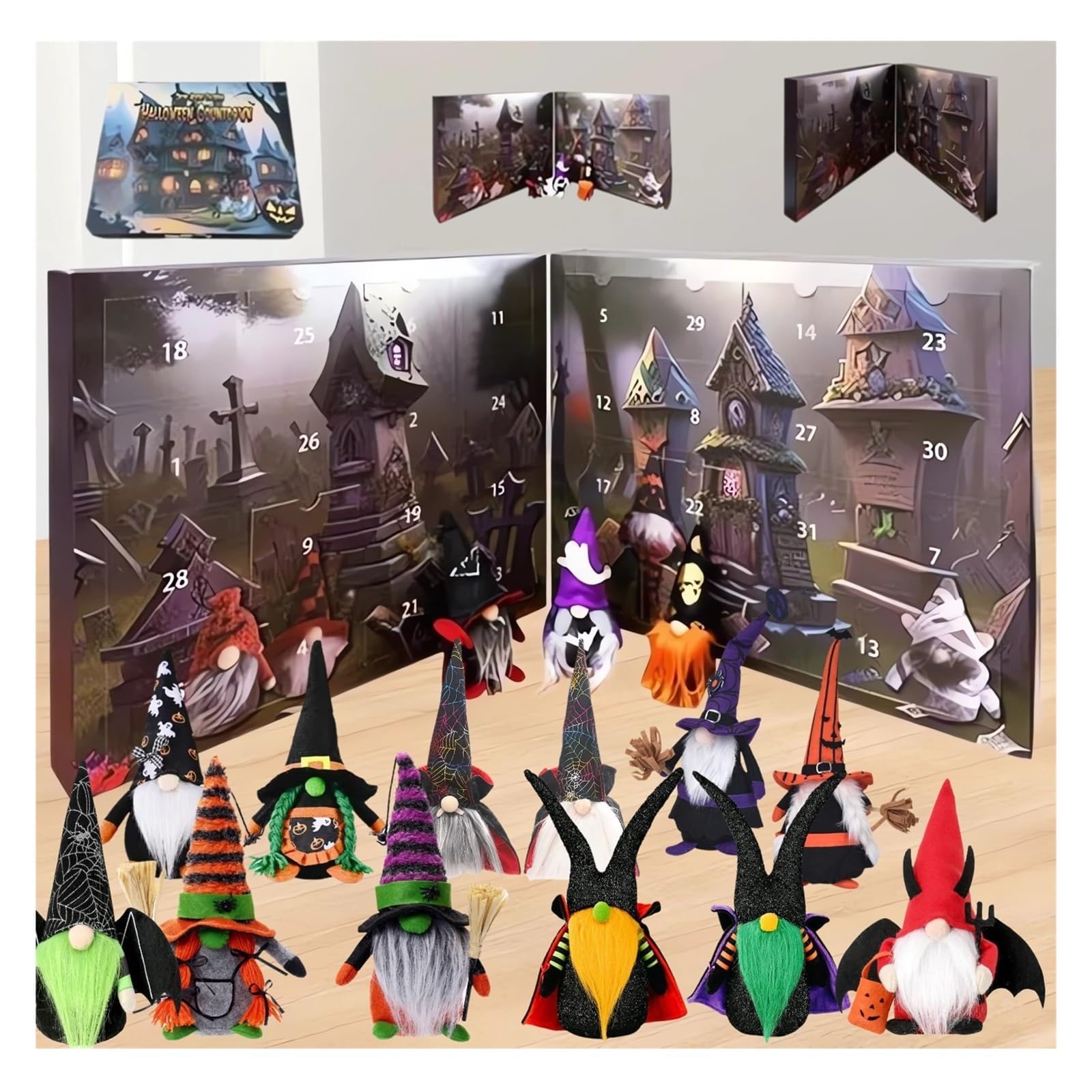 2024 Halloween Gnome Advent Calendar - 31-Day Countdown Calendar with Collectible Doll Toys, Fun Gnome Figures for Kids' Halloween Party Favors | Perfect for Holiday Decorations & Gift Exchanges