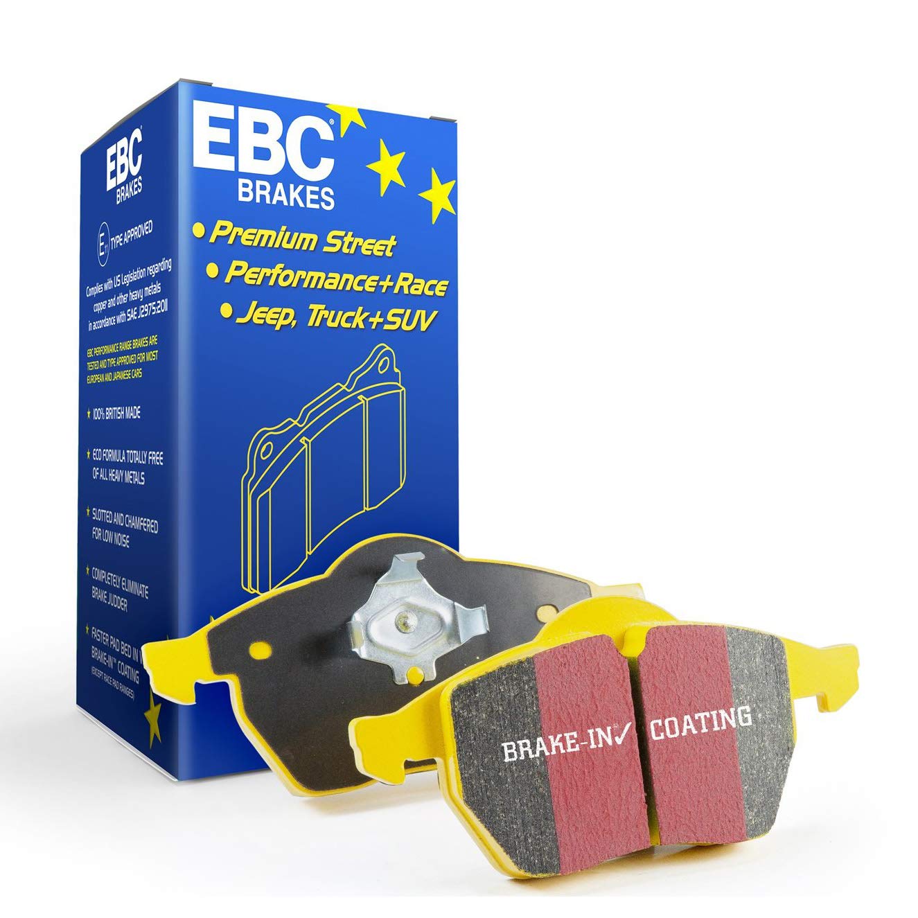 EBC Brakes Yellowstuff 4000 Series Street DP41835R High-Performance Brake Pads - Compatible with Volkswagen, Porsche, Audi - Perfect for Daily Driving & Performance Upgrades
