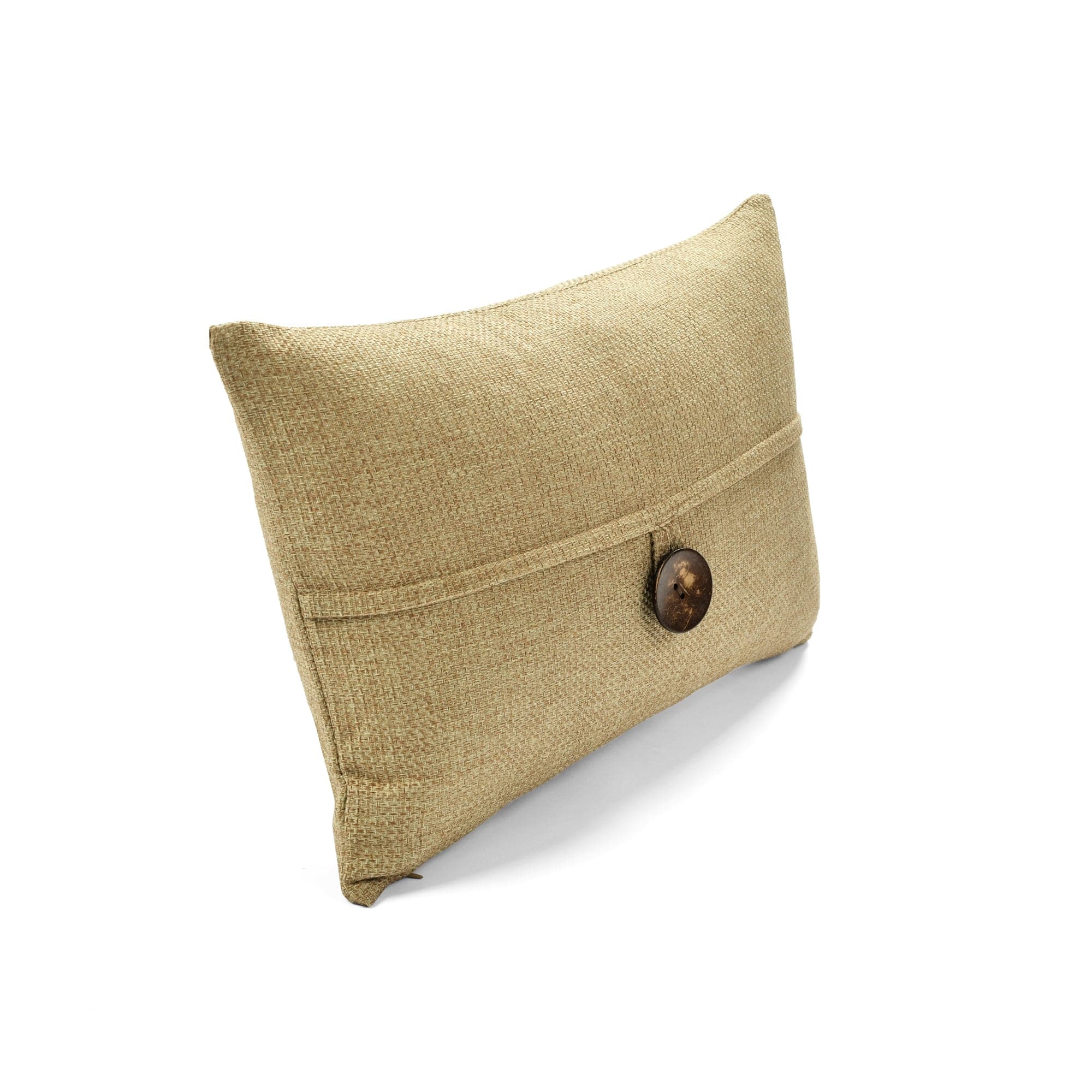Linen Texture Woven Button Decorative Pillow Cover - Soft Bohemian Style Cushion Case for Sofa, Bed, Living Room & Home Decor