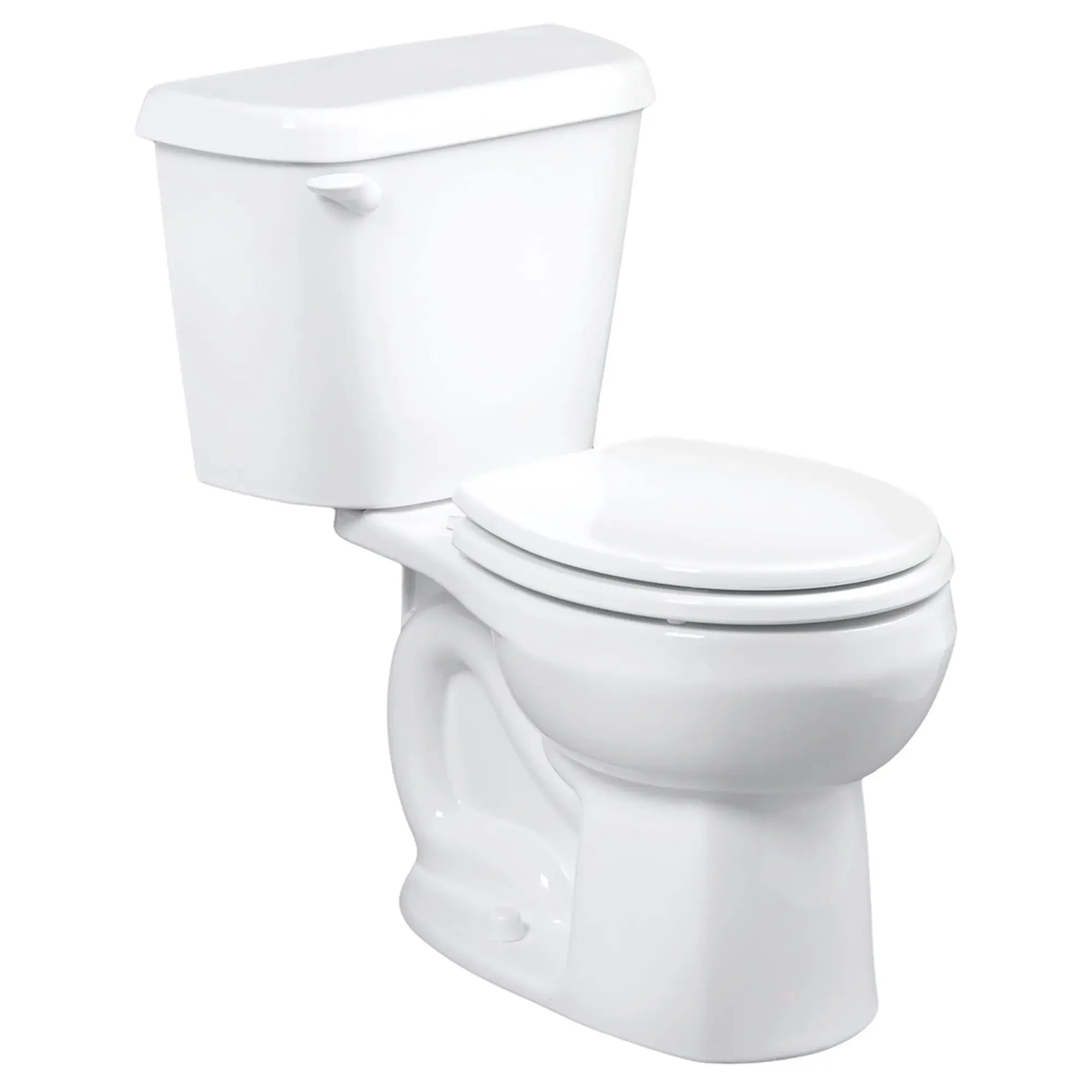 1.6 GPF/6.0 LPF Left-Hand Flush Round Front Toilet with Soft-Close Seat - Water Efficient Chair Height Elongated Bowl for Small Bathrooms & Powder Rooms