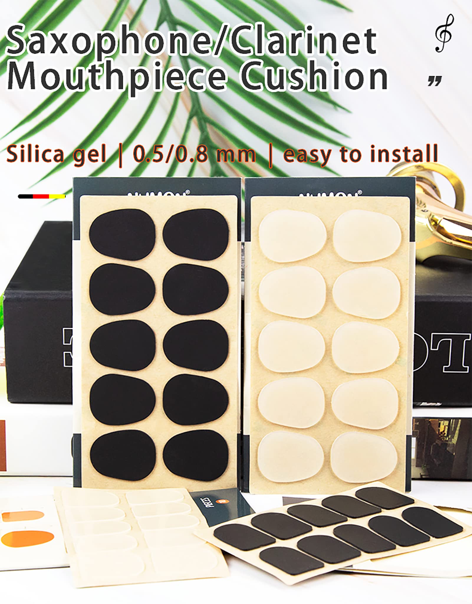 10pcs Saxophone Mouthpiece Cushion Patches - Soft Pads for Alto/Tenor Sax - Reduce Bite Pressure & Improve Comfort - Perfect for Practice, Performances & Long Playing Sessions