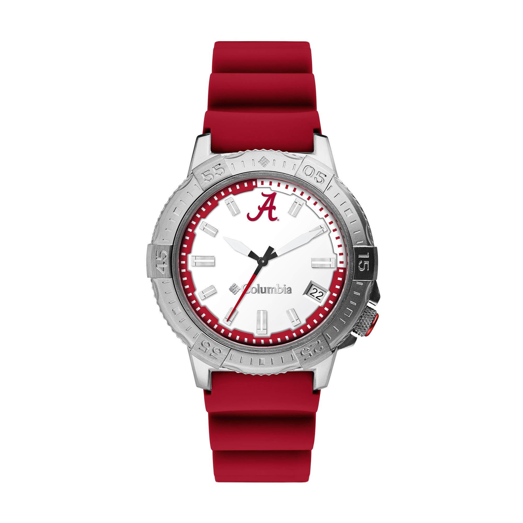 Columbia Peak Patrol Alabama Crimson Tide Men's Watch with Maron Silicone Strap - Stylish Sports Watch for Game Days, Outdoor Adventures & Everyday Wear