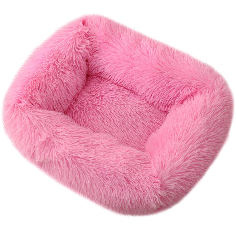 La La Pet® Donut Dog & Cat Bed - Cozy Cave Burrow Pet Bed with Self-Warming Technology for Small & Medium Pets - Soft Plush Calming Cuddler for Improved Sleep (Pink) - Perfect for Indoor Napping, Anxiety Relief & Cold Weather Comfort