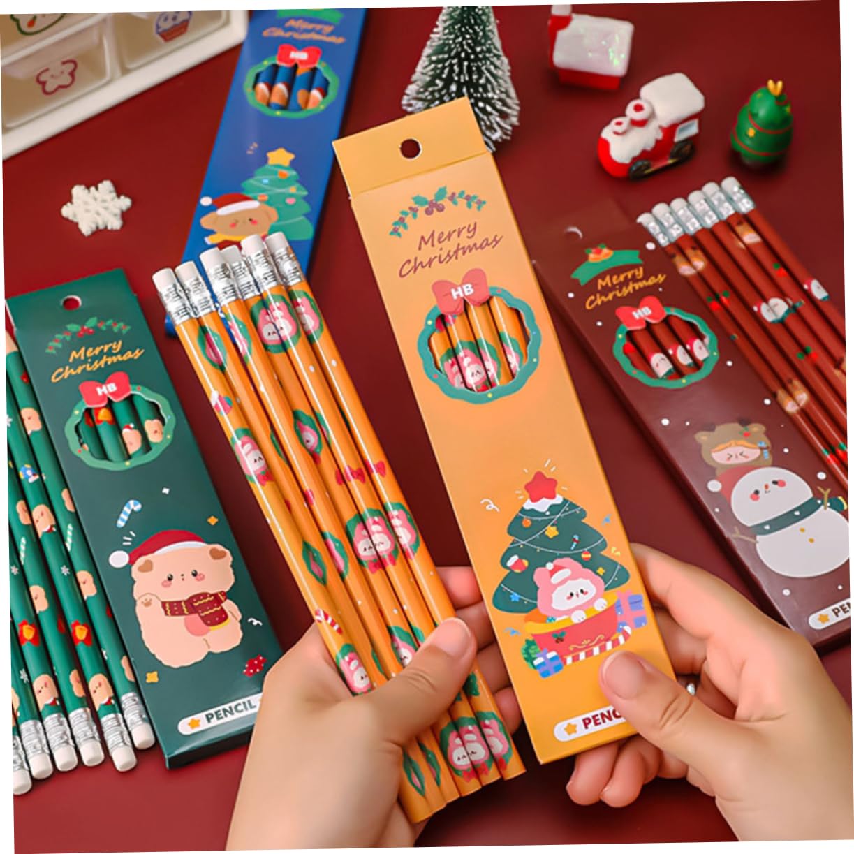 DIYEAH 4 Boxes Wooden Portable Drawing Pencils - Assorted Lead Hardness for Artists & Sketching - Perfect for Christmas Gifts, School Supplies & Office Use