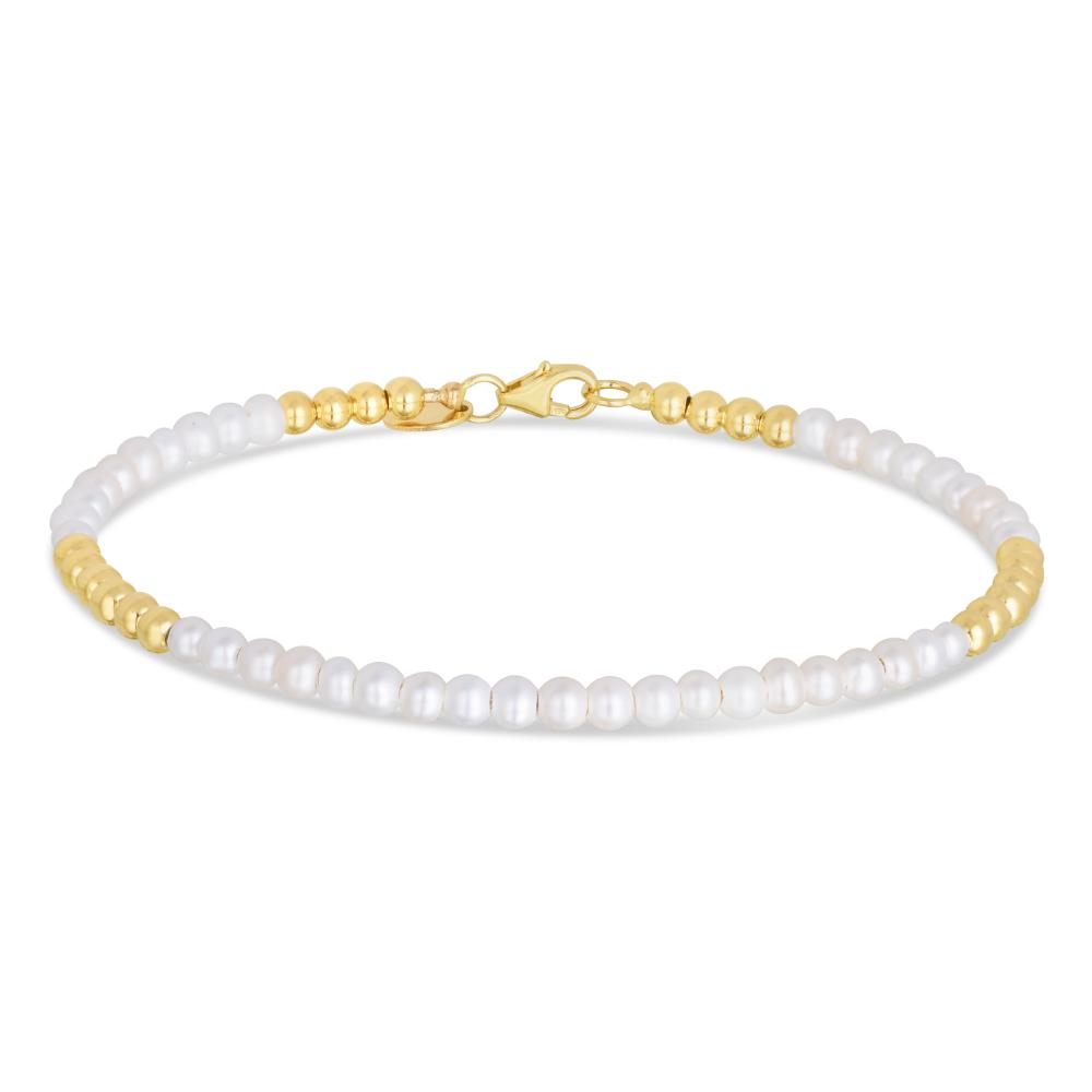 14K Gold & Pearl Beaded Bracelet for Women - Elegant Handmade Jewelry Gift for Birthday, Anniversary & Special Occasions