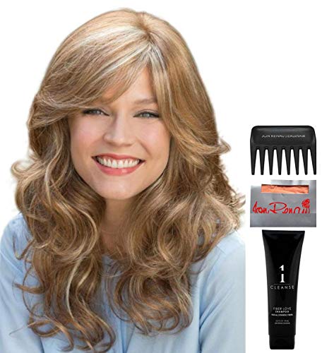 Amore Brittany Wig Bundle - 5 Piece Set with Christy's Wigs Q&A Booklet, Travel Size Wig Shampoo (2oz), Wig Cap & Wide Tooth Comb - Expresso Brown | Perfect for Cosplay, Costume Parties & Everyday Wear