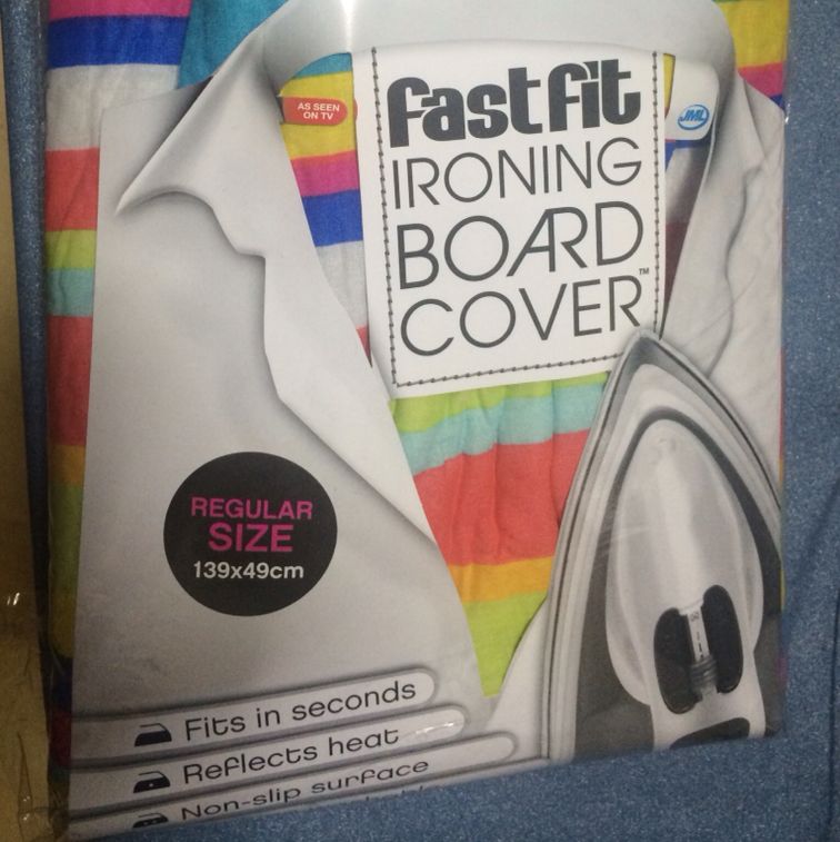 Non-Slip FastFit Ironing Board Cover with Heat Reflective Fabric - Durable & Washable for Smooth Ironing at Home or Laundry Room