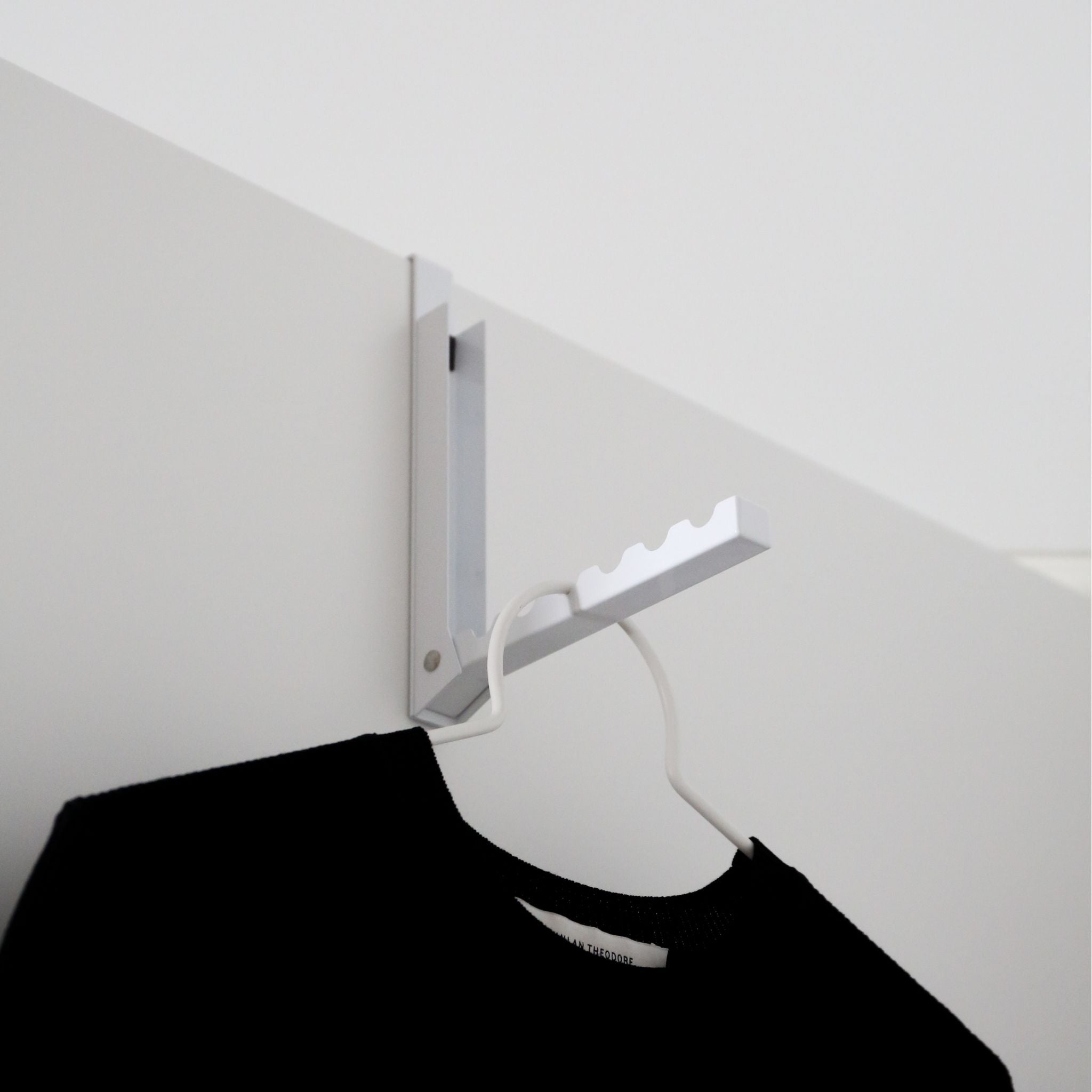 YAMAZAKI Over the Door Storage Organizer - White Space Saving Hanger Rack for Closet, Bathroom & Bedroom Organization