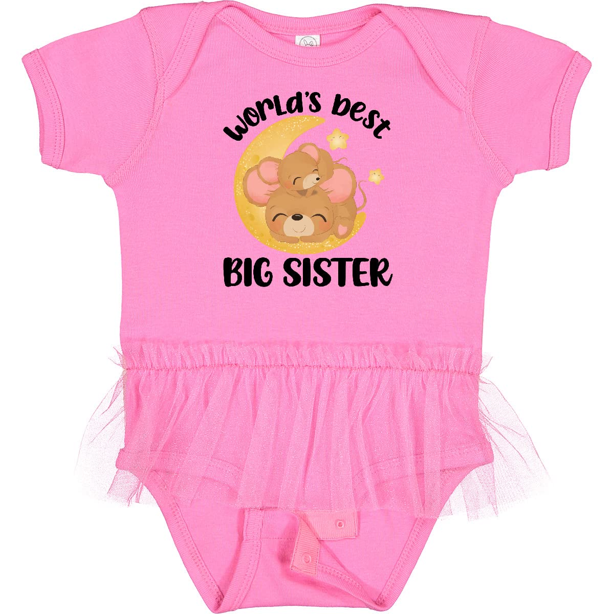 Inktastic Big Sister Infant Tutu Bodysuit - Cute Baby Girl Outfit for Sibling Photos, Newborn Announcements & Special Occasions