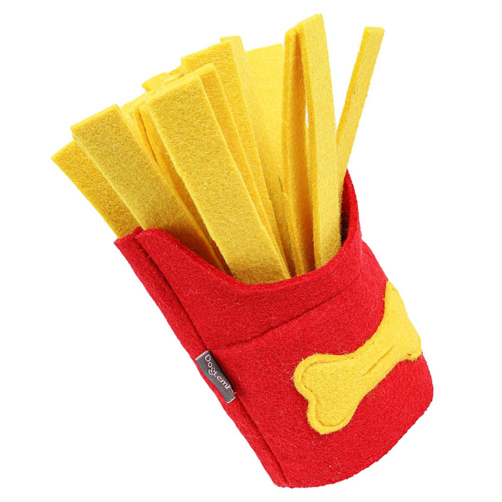 Interactive Dog Puzzle Toy - French Fries Shape Snuffle Mat for Slow Feeding & Chewing | Pet Training & Mental Stimulation for Small & Large Dogs | Perfect for Boredom Relief & Anxiety Reduction