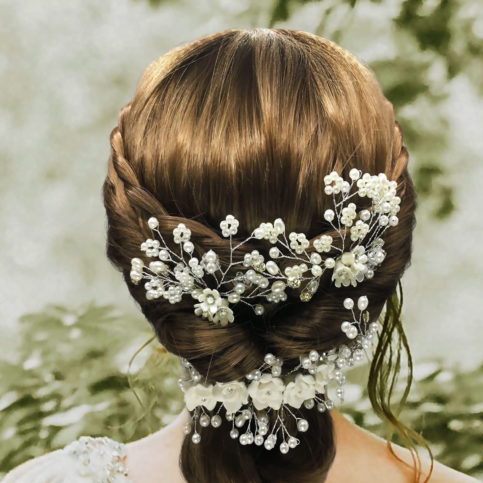 3PCS Pearl Bridal Hair Pins & 1PCS Rhinestone Wedding Hair Clips Set (H04 & H09) - Elegant Bridal Accessories for Wedding, Prom, and Formal Events