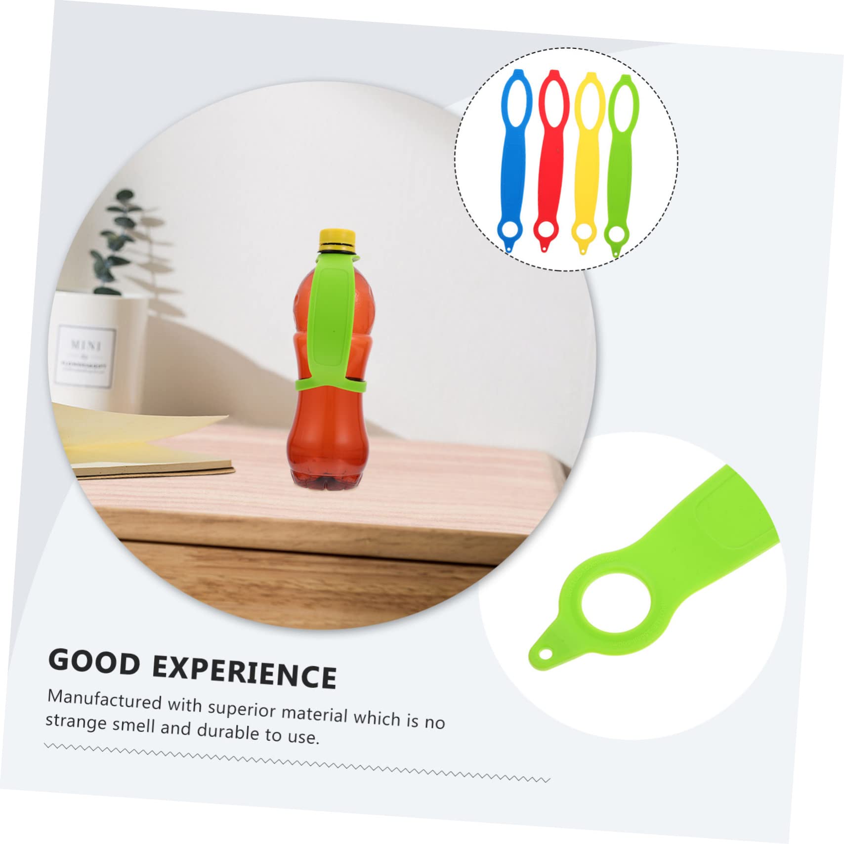 KOMBIUDA 4 Pack Silicone Water Bottle Leash Straps - Bicycle Bottle Holder, Secure Bike Water Bottle Carrier, Silicone Cup Grip - Perfect for Cycling, Hiking, Gym & Outdoor Activities