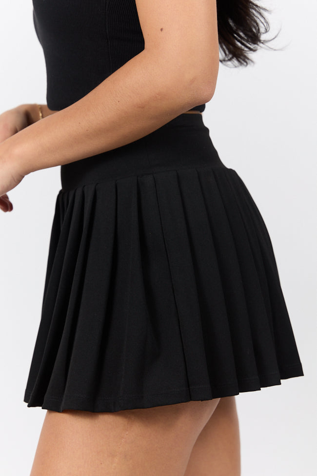 FTW Black Pleated Tennis Skirt for Women - High Waist Athletic Skirt with Pockets - Perfect for Tennis, Golf, Running & Casual Wear