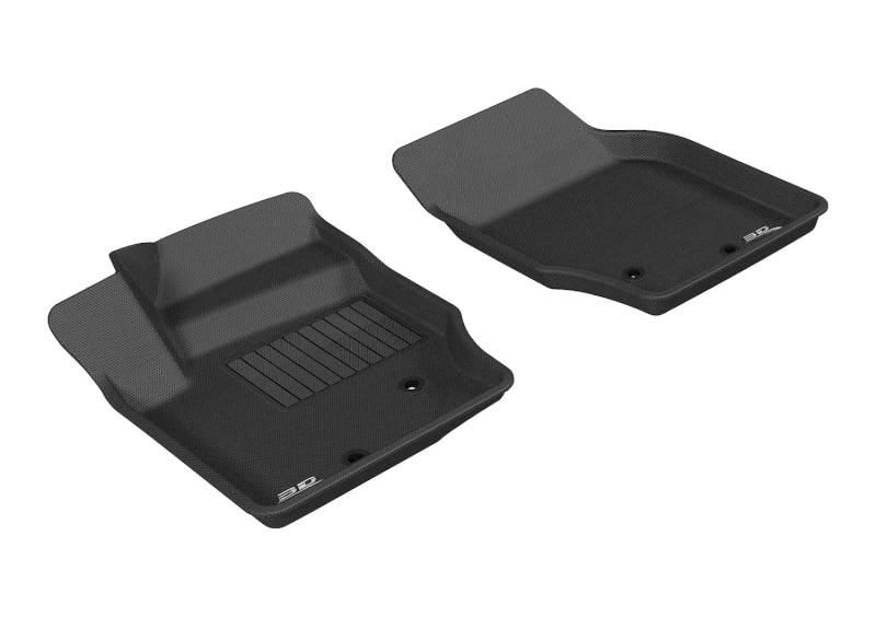 3D MAXpider Custom Fit All-Weather Floor Mats for 2003-2014 Volvo XC90 (1st Row) - Black Kagu Series | Durable, Non-Slip Car Floor Liners for SUV Protection & Easy Cleaning