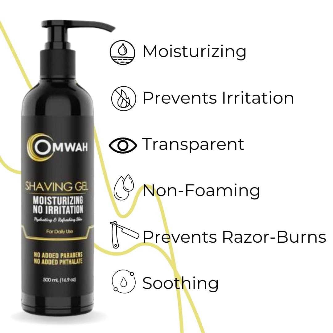 Best Clear Shaving Gel for Men & Women - Ultra Smooth Shave, Moisturizing & Soothing Formula - Perfect for Sensitive Skin & Daily Use