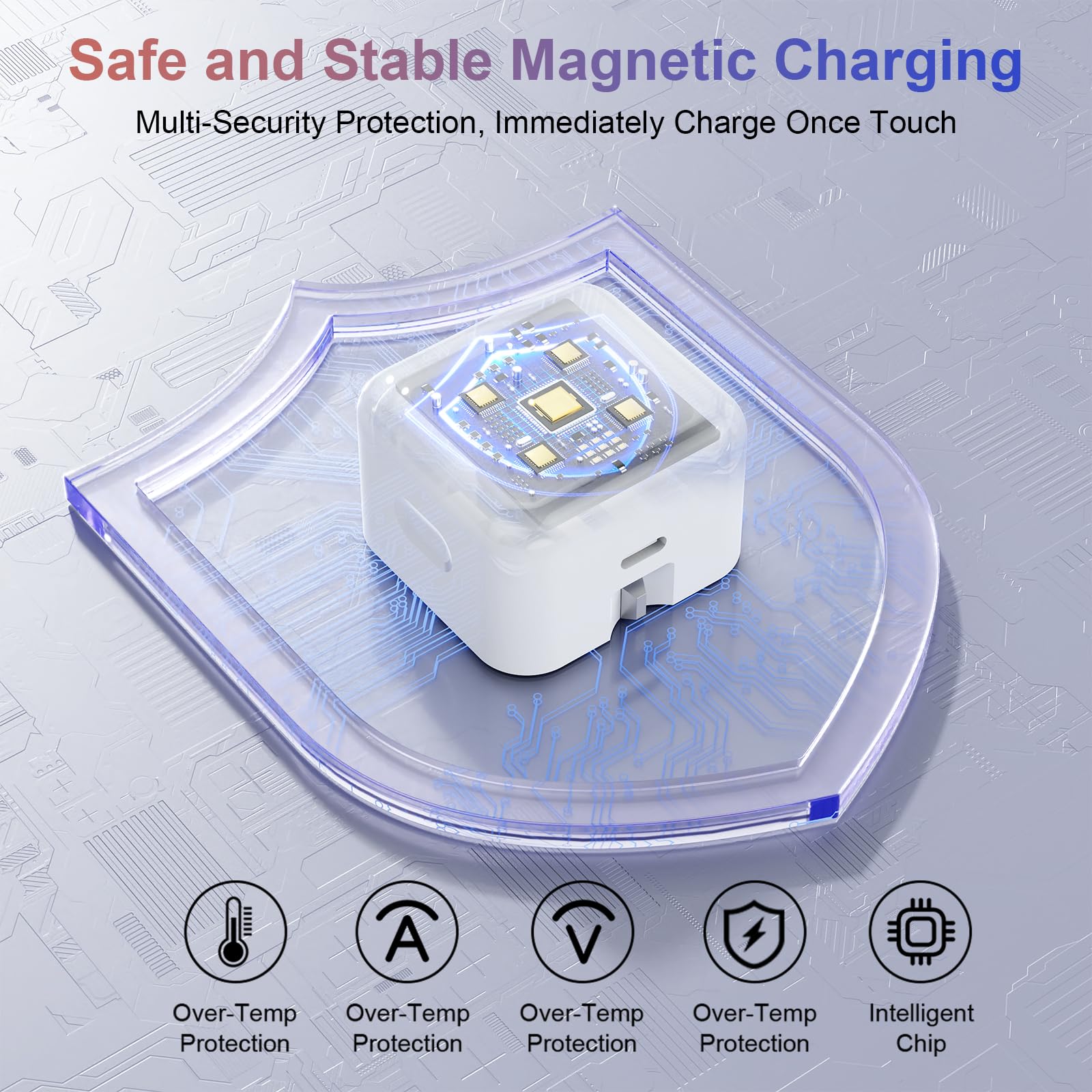 3-in-2 Magnetic Fast Charging Cable for Apple Watch & iPhone - Wireless Multi Charger for iPhone, Android, iWatch Ultra, iPad & AirPods (6FT/1.8M) - Perfect Travel Essential for All Devices