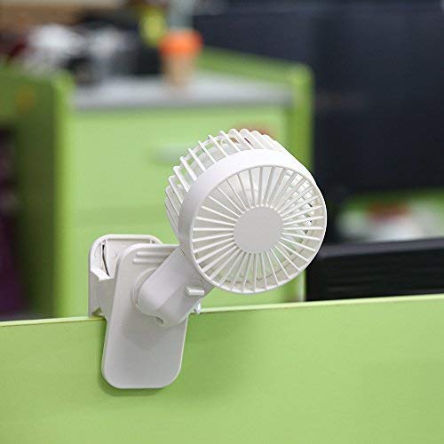 TechCode USB Clip Fan - Lightweight Mini Portable Electric Fan with 2 Speed Adjustable, Ultra-Silent Double Blades for Home, Office, Bedside & Camping - White | Perfect for Summer Cooling, Travel & Outdoor Activities