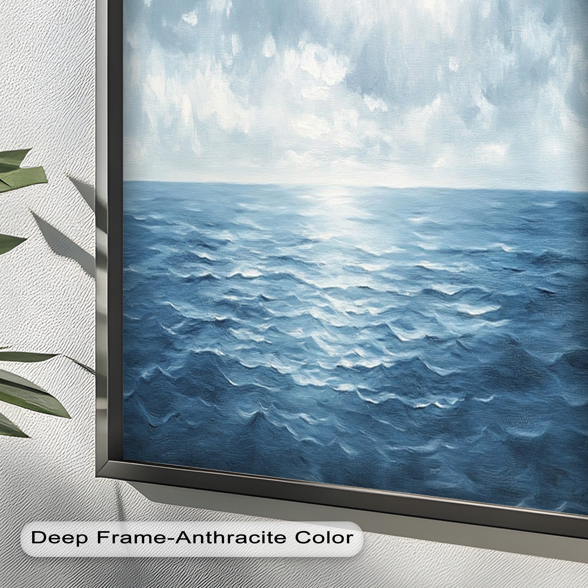 Blue Coastal Art Ocean Seascape Oil Painting - Handmade Beach Wall Decor for Living Room, Bedroom & Office | Nautical Home Decor Gift