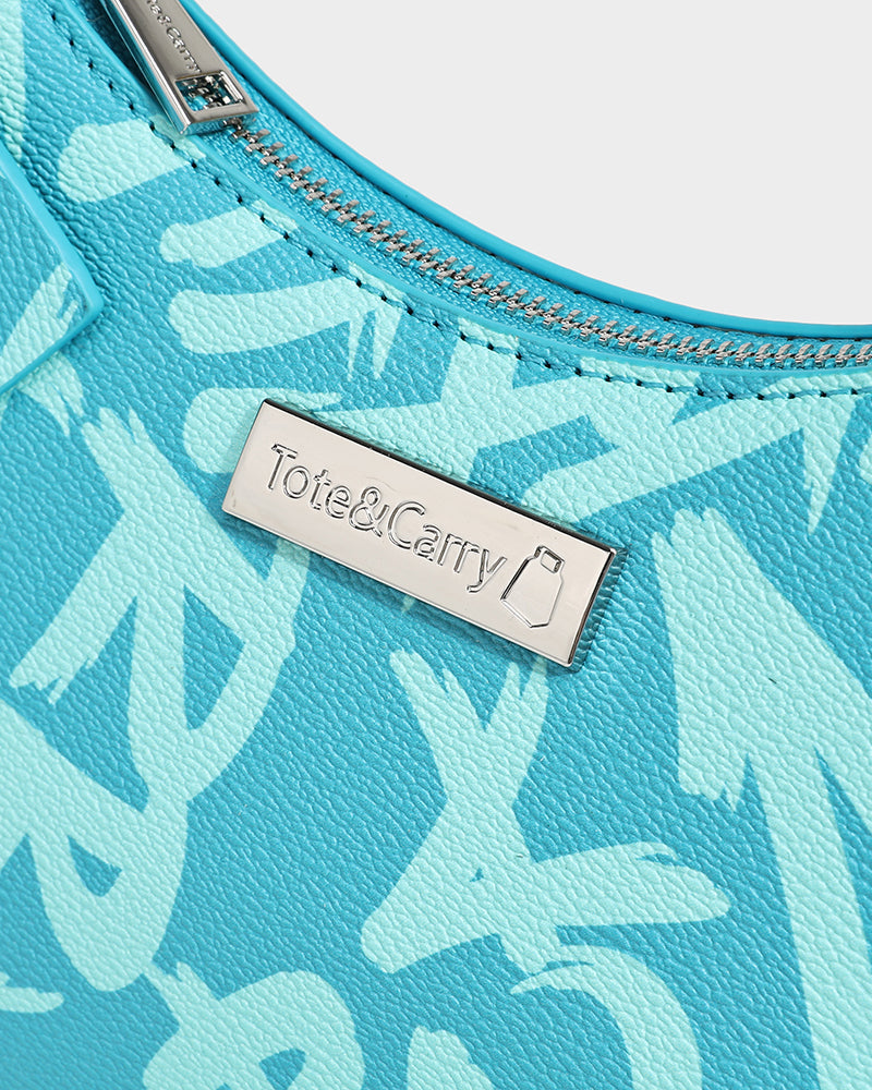 Blue Graffiti Shoulder Bag - Trendy Crossbody Purse for Women & Men - Perfect for Streetwear, Travel & Everyday Use