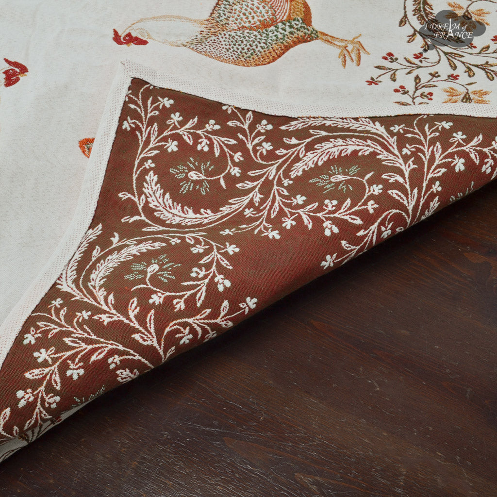 L'Ensoleillade 56x102 Inch Rectangular Chanteclair French Tapestry Tablecloth - Elegant Dining Table Cover for Formal Dinners & Holiday Decor