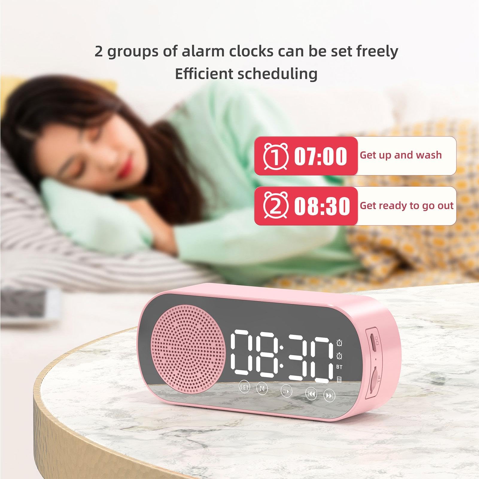 Digital Alarm Clock with FM Radio - Large LED Display, Adjustable Brightness & Snooze Function for Bedroom, Office, Nightstand | Perfect for Home, Travel & Gift Giving